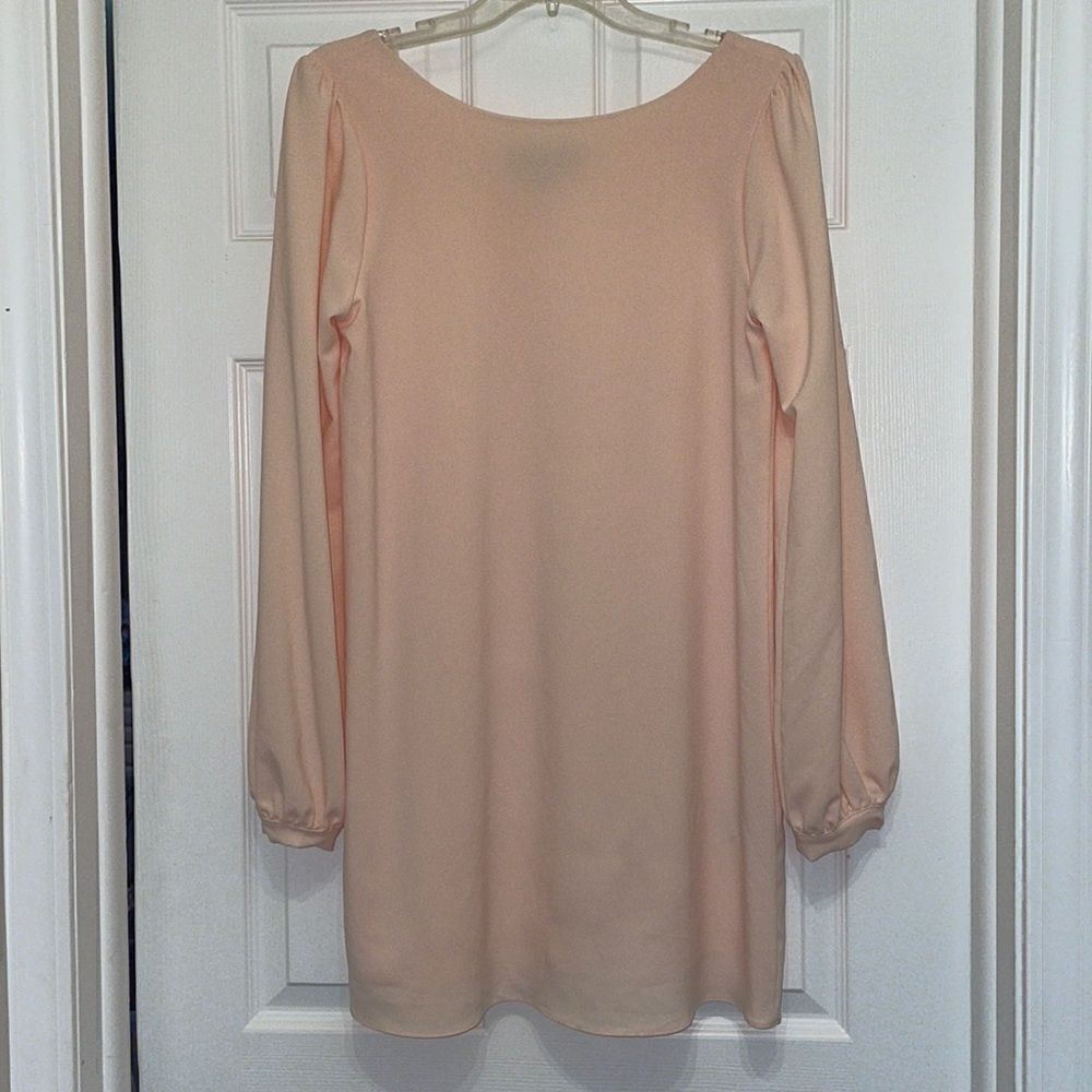 Lulu’s Peach Long Sleeved Sheath Dress